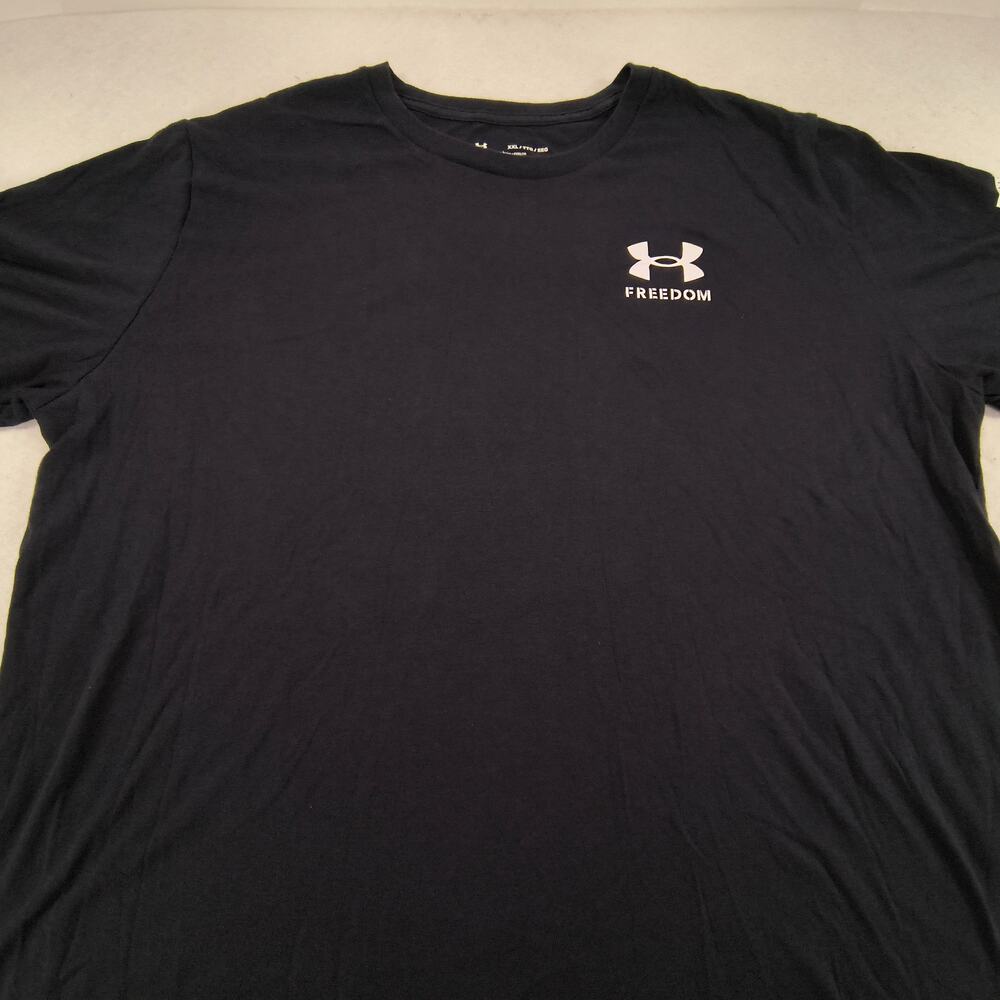 Under Armour Crew Neck Short Sleeve Casual T Shirt Mens Size 2XL Black White